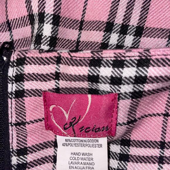 Vintage Pink Low Waist Plaid Skirt - Picture 5 of 5